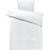 PULSIVA Set copripiumino e federa Satina 10 mm; 155x220 cm (LxL), 80x80 cm (LxL); bianco
