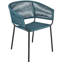 Chaise d'extérieur Samo VEGA; 62.5x56x79 cm (lxPxH); Assise bleu, Structure noir; 2 pièce(s) / Lot