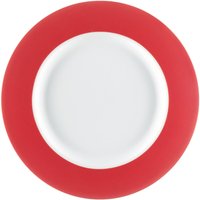 Piatto Multi-Color piano PULSIVA; 22.9x2.2 cm (ØxH); bianco/rosso; rotonda; 6 pz. / Pacco