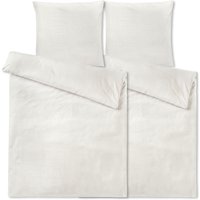 Set biancheria da letto Riva Percalle con motivo a quadri PULSIVA; 135x200 cm (LxL), 80x80 cm (LxL); beige; 2 set / Pacco