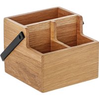 Portaposate da tavolo Esino con scalino, con manico VEGA; 14.4x15.6x12 cm (LxLxH); quercia/nero