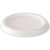 150x DUNI Coperchio in canna da zucchero Eco III; 7x8 cm (ØxH); bianco; rotonda; 150 pz. / Pacco