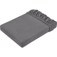 Lenzuolo di sotto Jersey ERWIN M.; 90-100x190-200 cm (LxL); antracite; 2 pz. / Pacco
