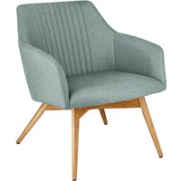 Fauteuil lounge Arne VEGA; 65x76x75.5 cm (lxPxH); Assise bleu clair, Structure chêne/naturel