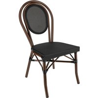 Chaise empilable extérieure Elm sans accoudoirs PULSIVA; 43x60x89 cm (lxPxH); Assise noir, Structure brun; 2 pièce(s) / Lot