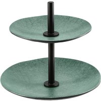 VEGA Présentoir Tuska 2 étages; 26x24.8 cm (ØxH); vert/gris/noir; rond(e)