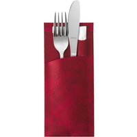 Tovaglioli Portaposate DUNI; 8.5x19 cm (LxL); bordeaux/bianco crema; 100 pz. / Pacco