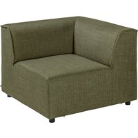 Élément d'angle pour canapé modulable Belford für modulares Sofa VEGA; 93x93x70 cm (lxPxH); Assise vert chiné, Structure noir