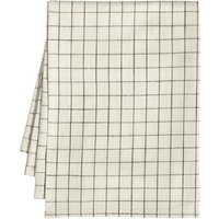 ERWIN M. Tessuto al metro tovaglia Skan quadretti piccoli; 160 cm (L); bianco crema/antracite