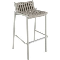 Chaise de bar d'extérieur Lumaro VEGA; 42x42x90 cm (lxPxH); Assise taupe, Structure beige; 2 pièce(s) / Lot