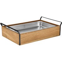 Set fraîcheur Esino moyen, GN 1/1, inox VEGA; GN 1/1, 61.9x38.6x16.9 cm (LxlxH); chêne/noir/inox; rectangulaire