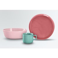 VEGA Campioni stoviglie Alegria 3 pezzi; rosa/turchese/rosso chiaro