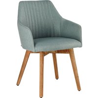 Chaise avec accoudoirs Arne VEGA; 56.5x60x85.5 cm (lxPxH); Assise bleu clair, Structure chêne/naturel; 2 pièce(s) / Lot