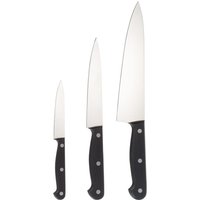 Set coltelli da cucina professionali POM 3 pezzi PULSIVA; lunghezza lama 10 cm, 20 cm (L); nero