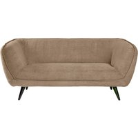 Canapé Kelso velours côtelé, 3 places VEGA; 183x88x76 cm (lxPxH); Assise taupe, Structure noir