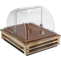 Set fraîcheur Natchez bas, GN 1/2, bois VEGA; GN 1/2, 37x31x27.7 cm (LxlxH); blanc vintage/transparent/chêne; rectangulaire