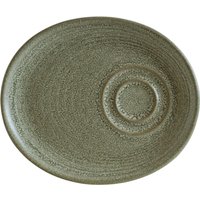 Piattino tazza cappuccino Adelfa Ripple Bonna; 20x17x2 cm (LxLxH); verde; 12 pz. / Pacco