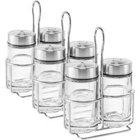 Pack avantage ménagère sel/poivre Nina PULSIVA; 9x13.4x5.4 cm (lxHxP); argenté/transparent; 3 Set(s) / Lot