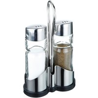 Ménagère salière/poivrière Molto PULSIVA; 4 cl, 7.5x13x3.5 cm (lxHxP); argenté/transparent; 6 Set(s) / Lot