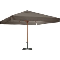 Parasol Esparto armature effet bois VEGA; 350x350x370 cm (LxlxH); gris; carré(e)