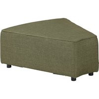 Pouf pour canapé modulable Belford arrondi VEGA; 99x90x40 cm (lxPxH); Assise vert chiné, Structure noir
