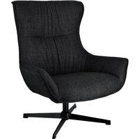 Fauteuil à oreilles Elvar VEGA; 85x85x101 cm (lxPxH); Assise anthracite, Structure noir