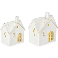 Ensemble de maisons lumineuses à LED Altone 2 pièces; blanc/doré