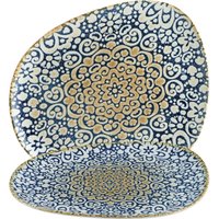 Assiette plate organique Alhambra Bonna; 23x19.5 cm (Lxl); bleu/blanc/brun; organique; 12 pièce(s) / Lot