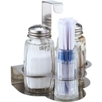 Menage sale pepe e stuzzicadenti Tardo PULSIVA; 50 ml, 10x10.3x8 cm (LxHxP); trasparente/argento; 6 set / Pacco
