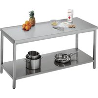 CHROMOnorm Arbeidsbenk uten bakkant; 160x85x70 cm (BxHxD); Sølvfarge