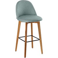 Chaise de bar Alwin VEGA; 47x48x111 cm (lxPxH); Assise bleu clair, Structure chêne/naturel