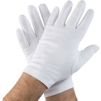 12x Hygostar Gant en coton Blanc; Taille M, 24 cm (L); blanc; 12 Paire / Lot