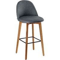 Chaise de bar Alwin VEGA; 47x48x111 cm (lxPxH); Assise anthracite, Structure chêne/naturel