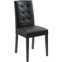 Chaise rembourrée Newman VEGA; 45x56x96 cm (lxPxH); Assise noir, Structure teinté wengé; 2 pièce(s) / Lot