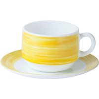 12x Arcoroc Tasse à café Brush; 19 cl, 7.7x5.8 cm (ØxH); jaune; rond(e); 12 pièce(s) / Lot