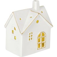 Maison lumineuse À LED Altone; 12.2x8.9x14.8 cm (LxlxH); blanc/doré