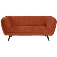 Canapé Kelso velours côtelé, 3 places VEGA; 183x88x76 cm (lxPxH); Assise terracotta, Structure noir
