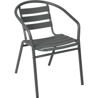 PULSIVA Stol Malvena med armlene; 52x59x72 cm (BxDxH); Antrasitt; 4 Stykk / Forpakning