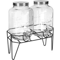 Dispenser bevande Duo Modesto con supporto, 2x 4l VEGA; 8 l, 17x38.4x34 cm (LxHxP); nero/trasparente