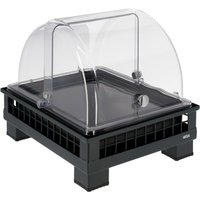 Set fraîcheur Portland bas, GN 1/2, mélamine VEGA; GN 1/2, 35.2x29x29.9 cm (LxlxH); anthracite/transparent/noir; rectangulaire