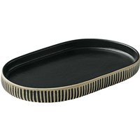 Piatto da portata Nara con bordo rialzato Playground; 18x11x2 cm (LxLxH); nero/bianco; 6 pz. / Pacco