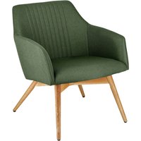 Fauteuil lounge Arne VEGA; 65x76x75.5 cm (lxPxH); Assise vert, Structure chêne/naturel