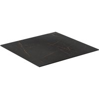 Plateau de table d'extérieur, HPL Lift carré VEGA; 80x80 cm (Lxl); noir/brun; carré(e)