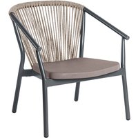 Fauteuil lounge d'extérieur Calvo VEGA; 71x75x78 cm (lxPxH); Assise taupe, Structure anthracite