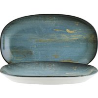 Piatto da portata ovale Madera Mint ovale Bonna; 24x14 cm (LxL); turchese/marrone/nero; ovale; 12 pz. / Pacco