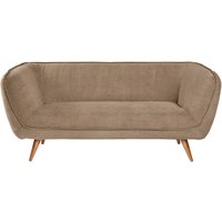 Canapé Kelso velours côtelé, 3 places VEGA; 183x88x76 cm (lxPxH); Assise taupe, Structure hêtre