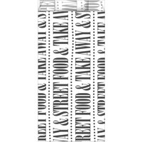 Sacchetto per snack Street Food a tenuta stagna, con piega sul fondo (aperta su un lato) WIMEX; 17x4x8 cm (LxLxH); bianco; 300 pz. / Pacco