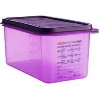 Contenitori Gastronorm per alimenti senza allergeni Araven; GN 1/3, 6 l, 32.5x17.6x15 cm (LxLxP); violetto