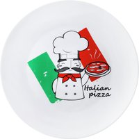 Piatto pizza Pizza Chef Bormioli Rocco; 33 cm (Ø); rosso/verde/bianco; rotonda; 6 pz. / Pacco