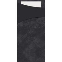 Pochette à couverts DUNI; 8.5x19 cm (lxL); noir/blanc; 100 pièce(s) / Lot